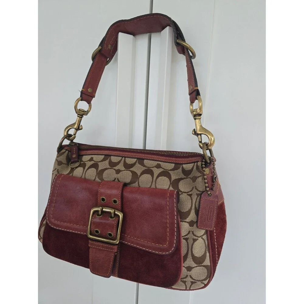 Coach Vintage Y2K Soho Signature Suede Shoulder Bag 7063 Special Edition  2004